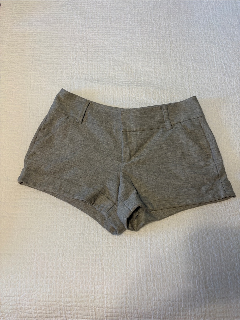 Alice + Olivia Heather Gray with Subtle Sparkle Tailored Shorts